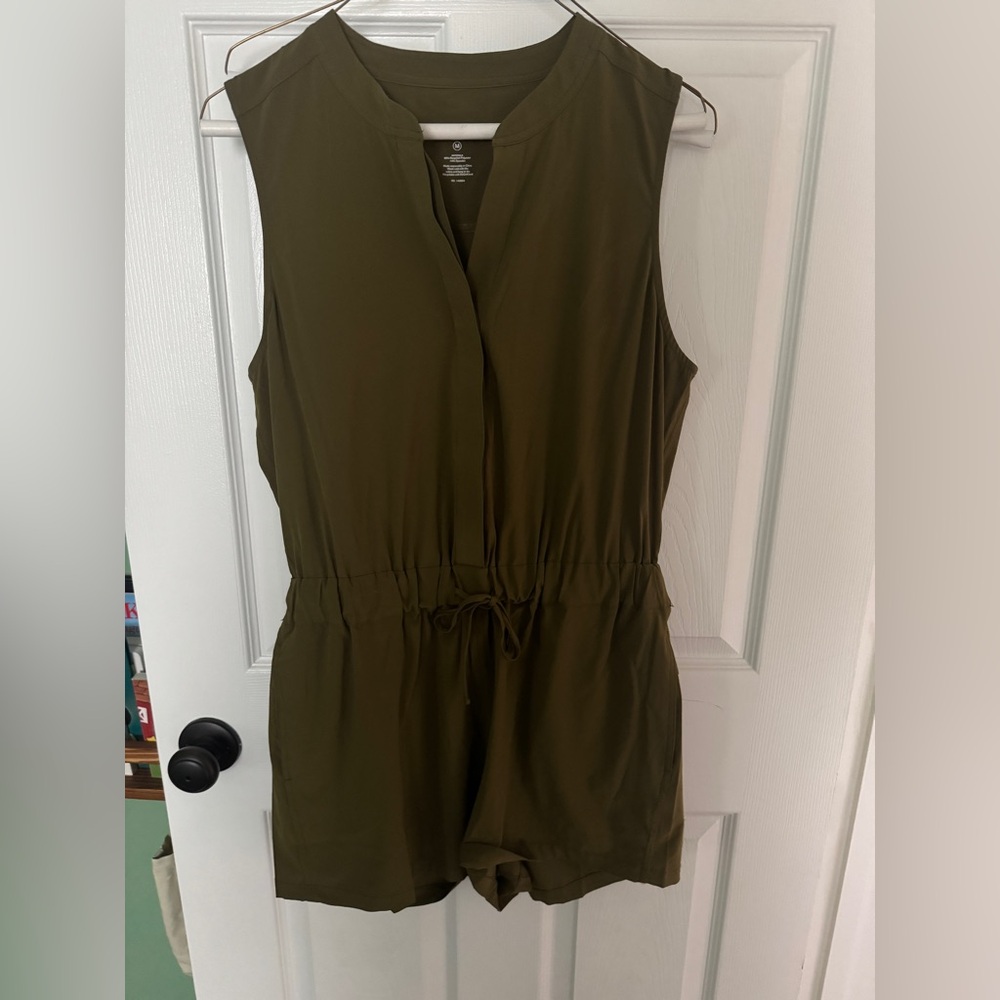 Girlfriend Collective Olive Green Romper